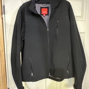 IZOD Jacket Mens XXL Full Zip Black Polyester/Nylon Fleece Lining Zipper Pockets